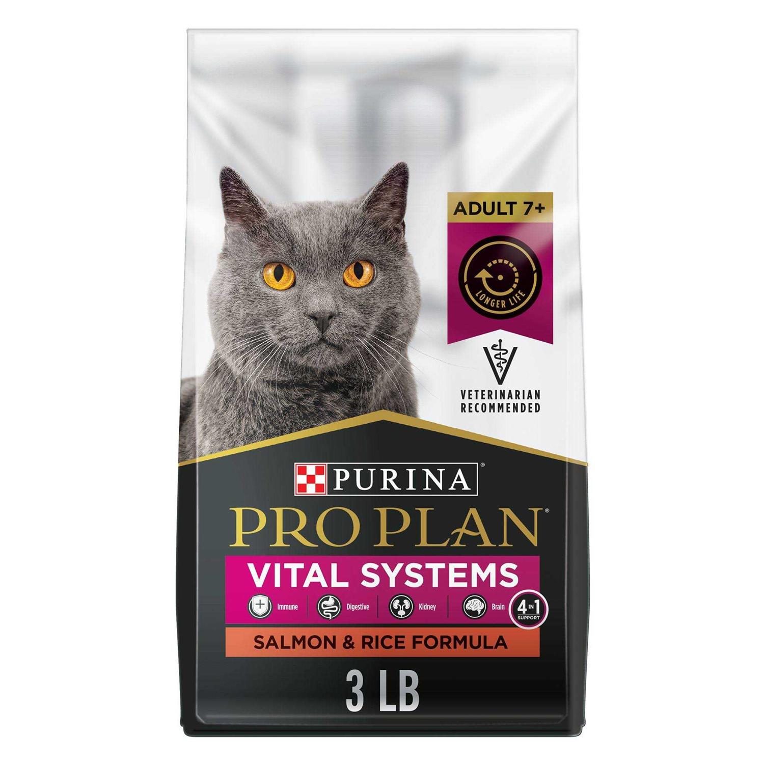 Purina Pro Plan Vital Systems Salmon and Rice 4-in-1 Formula Senior Dry Cat Food