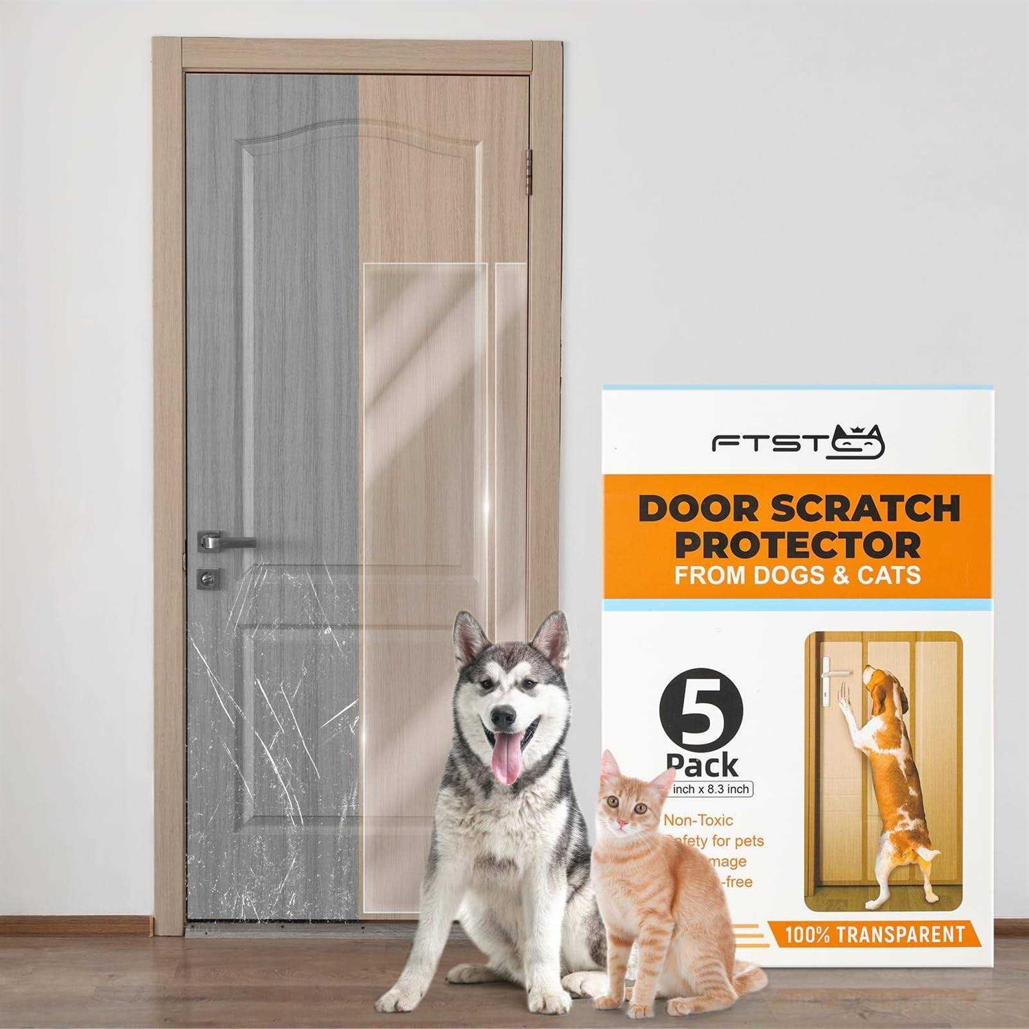 FTSTC 5-Pack Door Protector from Dog Scratching 5 x 47 x 8.3 Cat Scratch Door Frame Protector Anti Dog Scratch