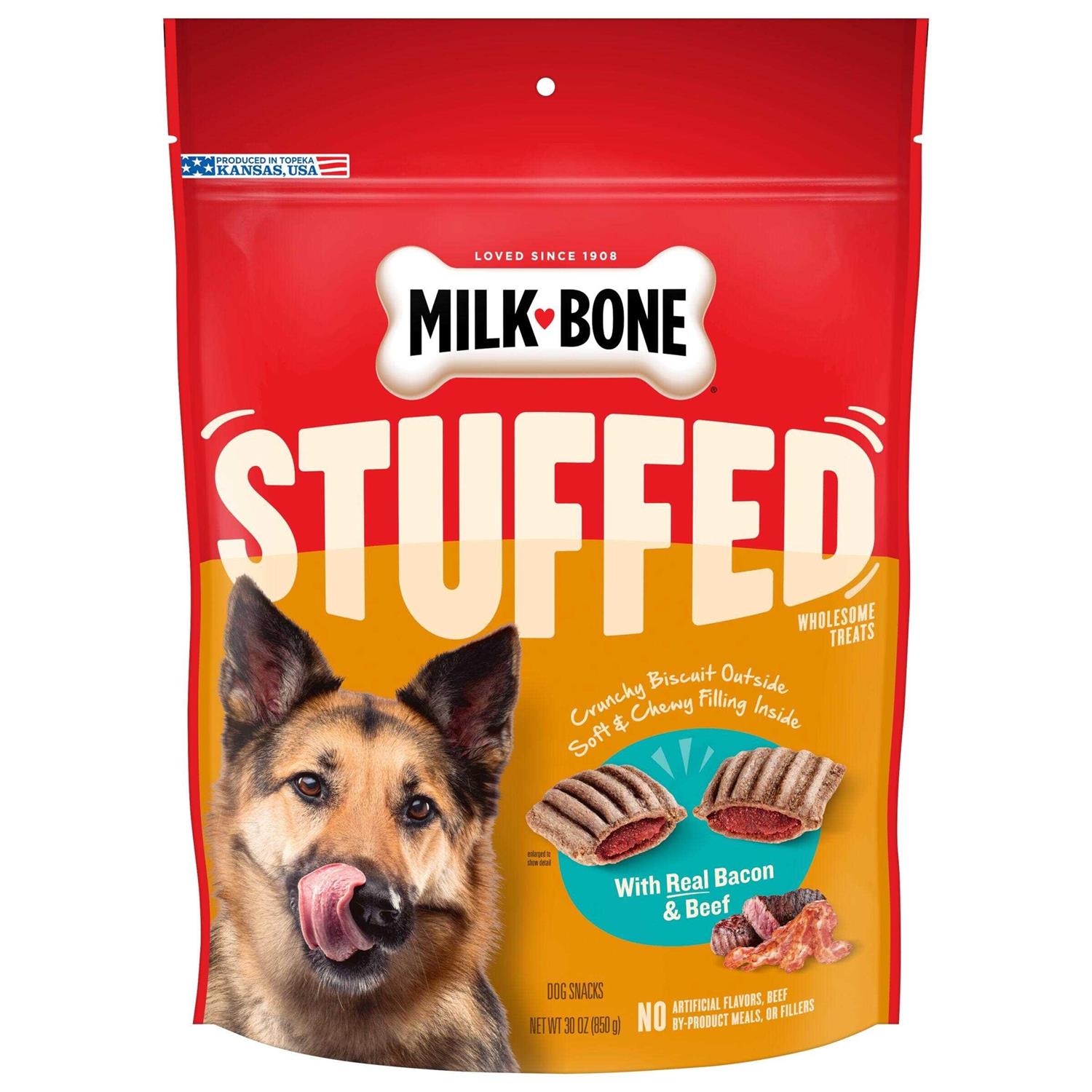 Milk-Bone Stuffed Dog Treats Bacon & Beef