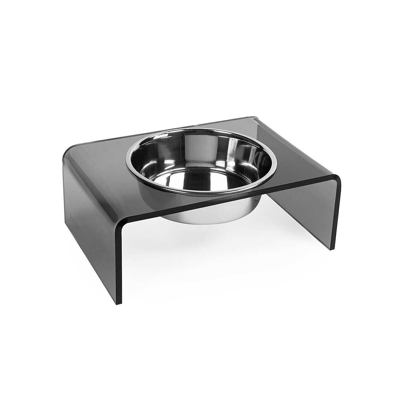 Hiddin Large Clear Double Bowl Pet Feeder