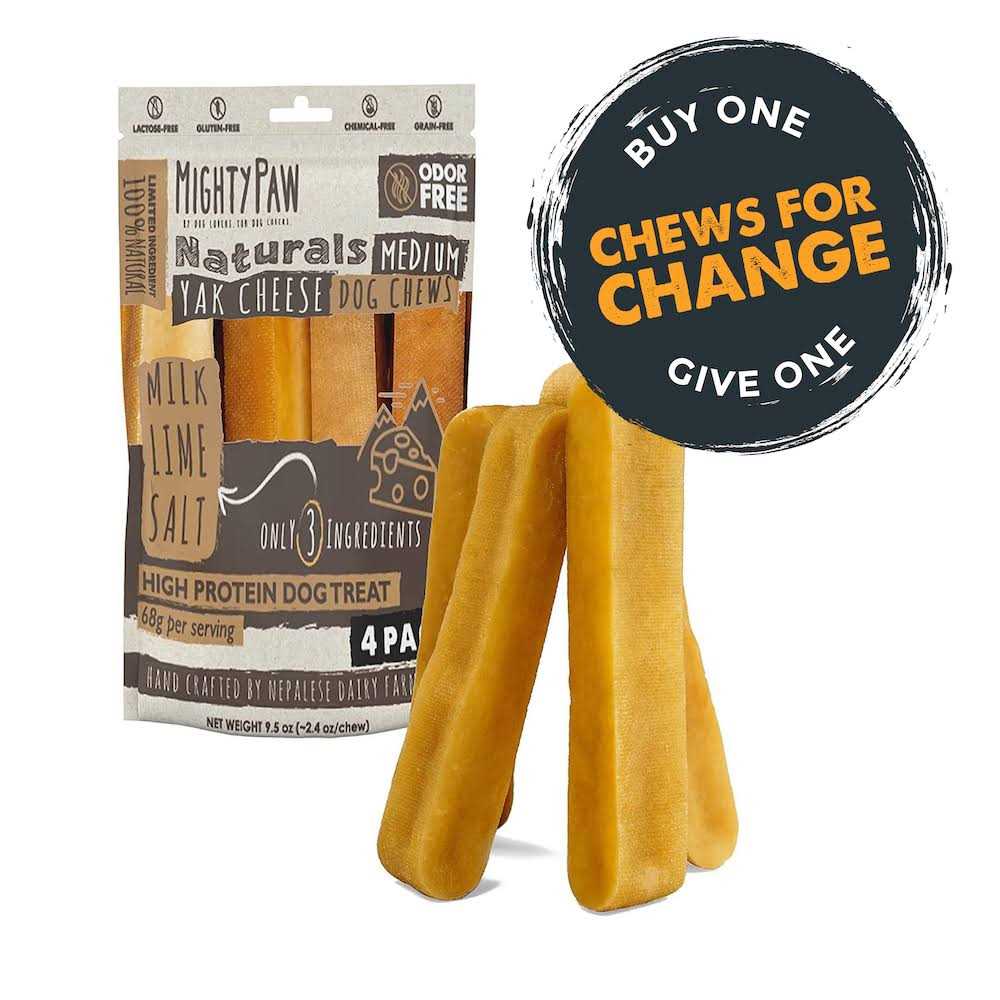 Mighty Paw Yak Cheese Chews for Dogs All-Natural Long Lasting Pet Treats Odorless and Great for Oral Health Limited-Ingredient