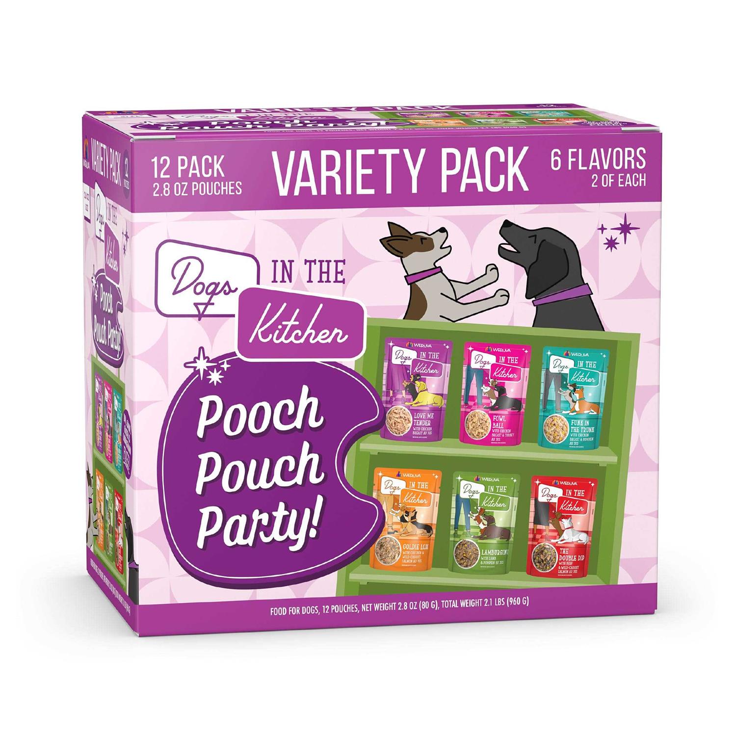 Weruva Dogs in the Kitchen Dog Food Pooch Pouch Party! Variety Pack