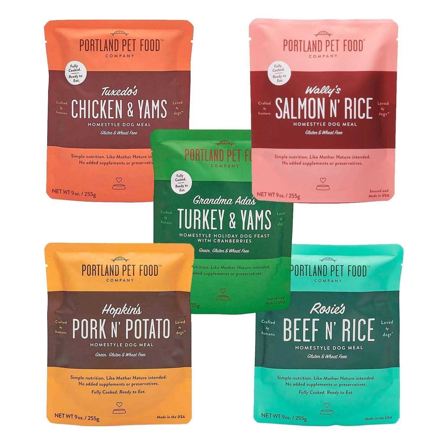 CRAFTED BY HUMANS LOVED BY DOGS Portland Pet Food Company Human-Grade Dog Food Pouch