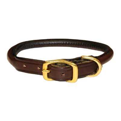 Tory Leather Rolled Leather Dog Collar