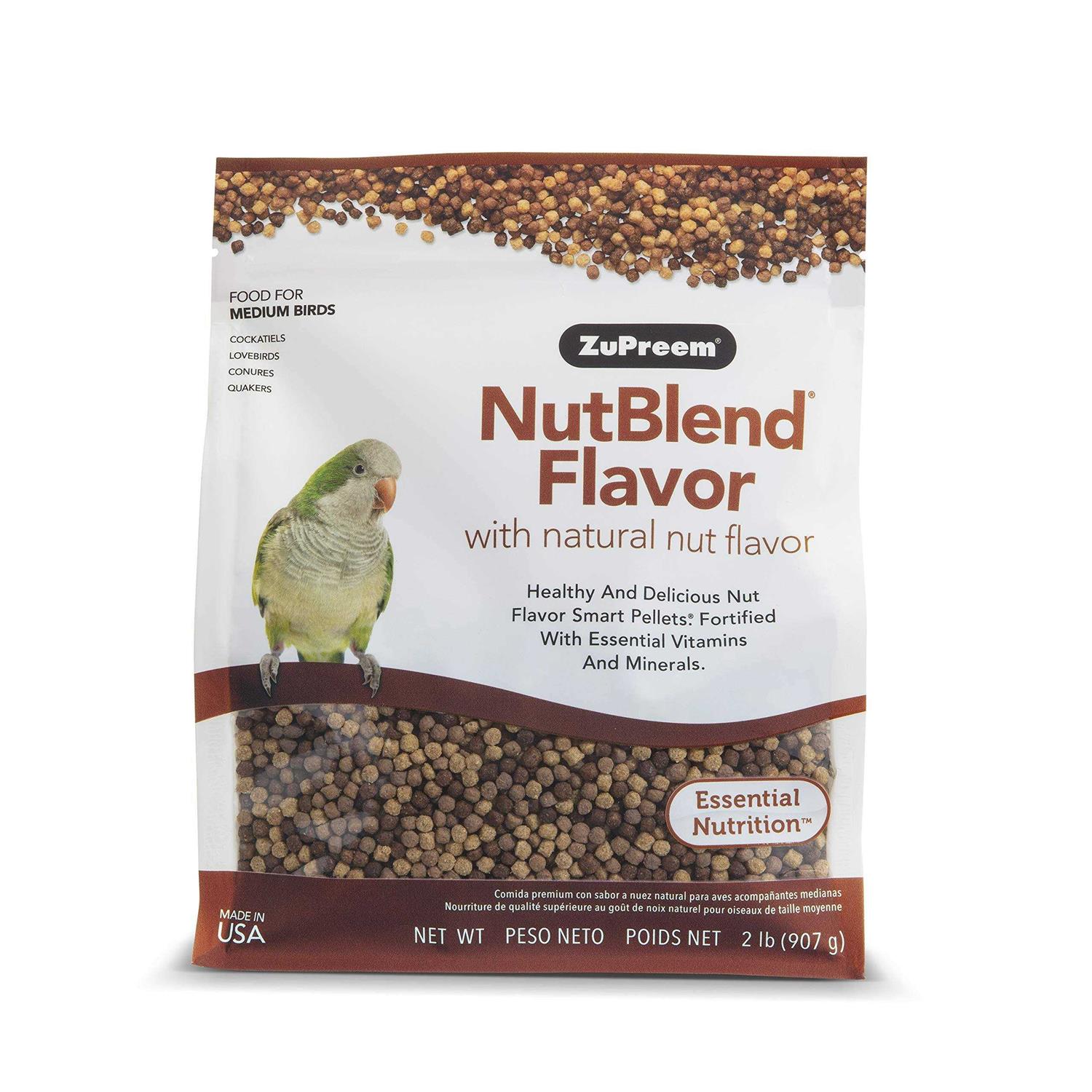 2 lbs Zupreem NutBlend with Natural Nut Flavor Bird Food for Medium Birds