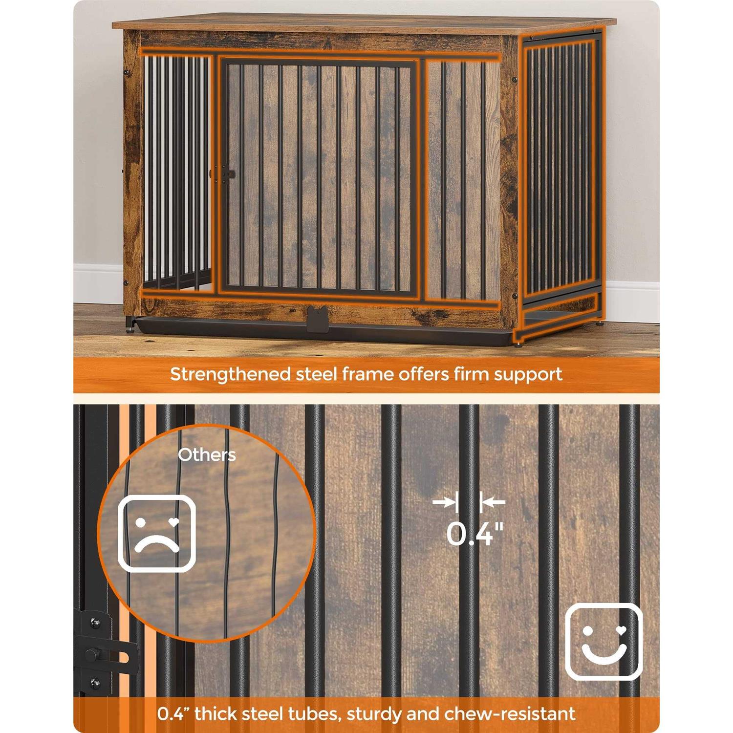 Feandrea Dog Crate Furniture Dog Kennel for Medium Dogs up to 70 lb