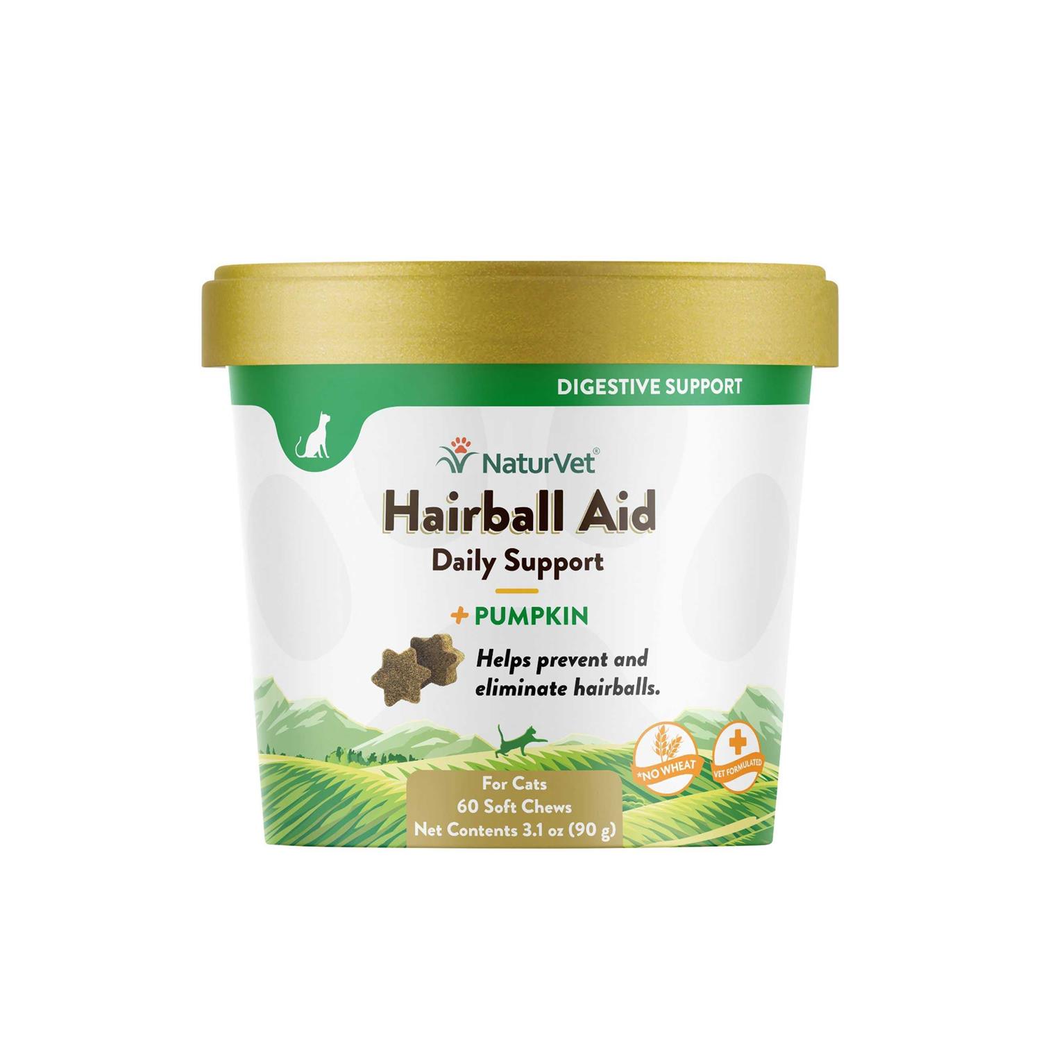 NaturVet Hairball Aid Plus Pumpkin Soft Chews Cat Supplement