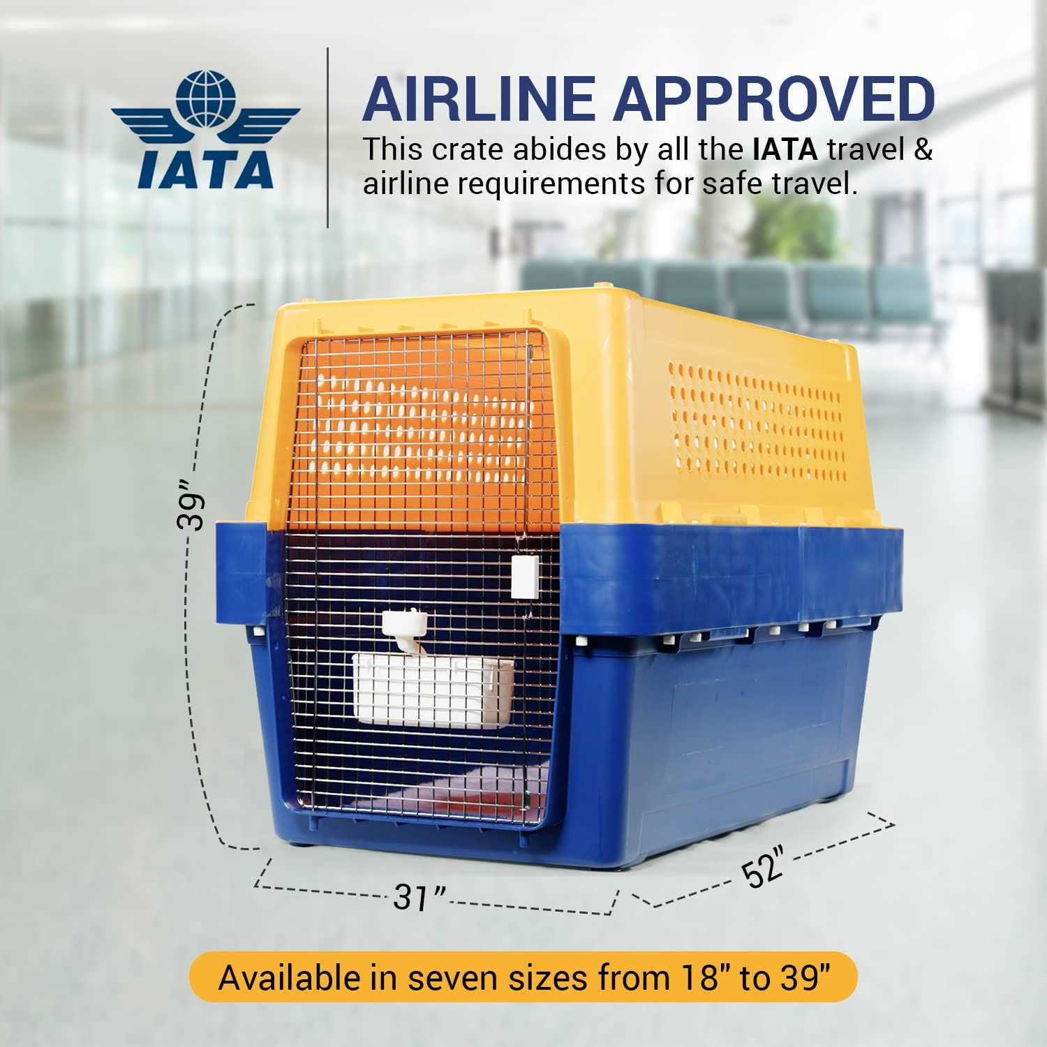 Pet-express Pet Crate Durable, Heavy Duty Dog Cat Kennel, Iata Airline Approved Pet Carrier, Pet Palace Dog Kennel, Travel Dog and Cat Crate