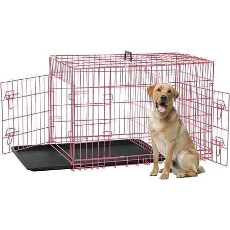 Dkelincs 42 inch Dog Crate Dog Cage for Large Dogs Foldable Metal XL Dog Kennels with 2 Doors