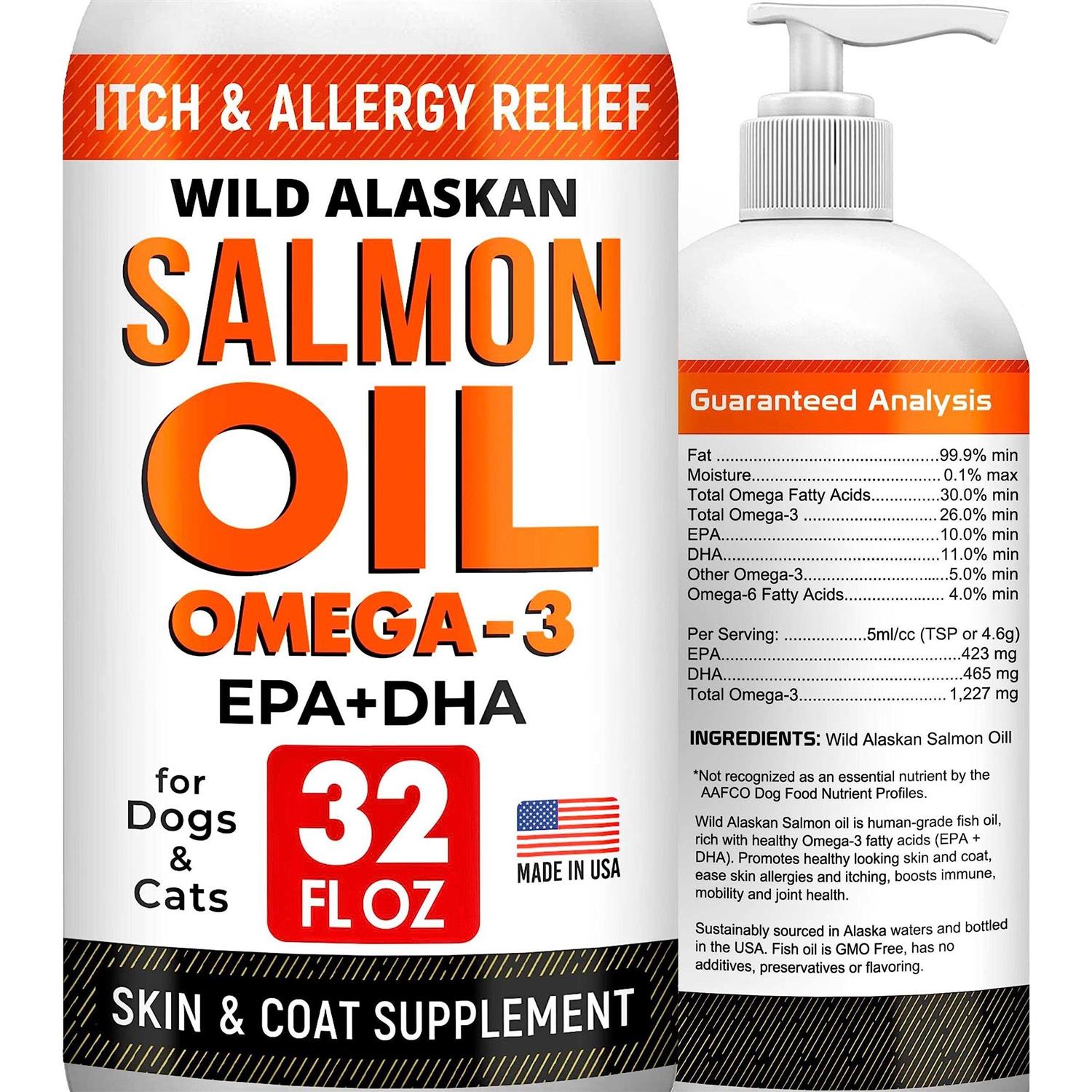 StrellaLab Wild Alaskan Salmon Oil Omega 3 for Dogs
