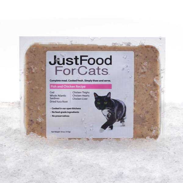 JustFoodForDogs Just Food for Cats Fish & Chicken Recipe Fresh Frozen Cat Food