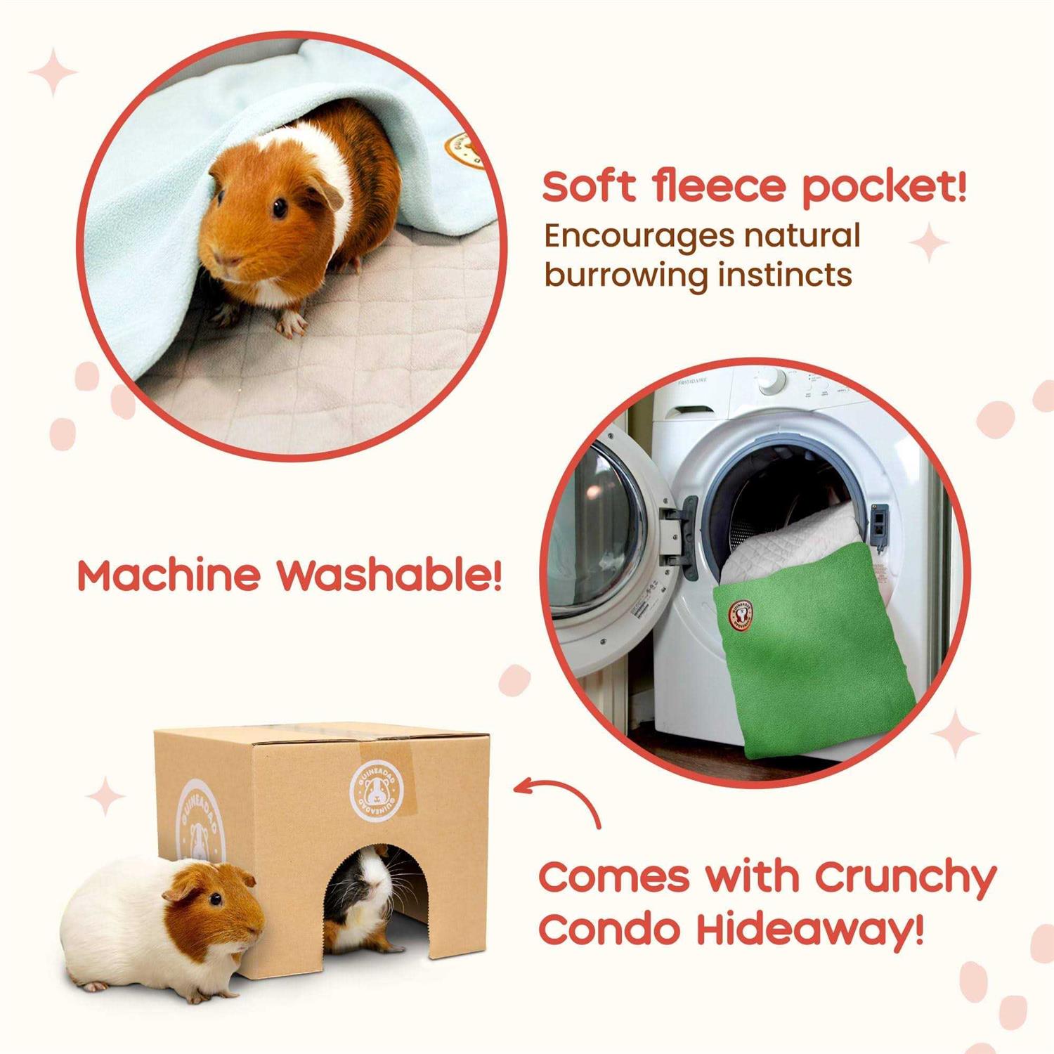 GuineaDad Liners Guinea Pig Fleece Cage Liner Bedding