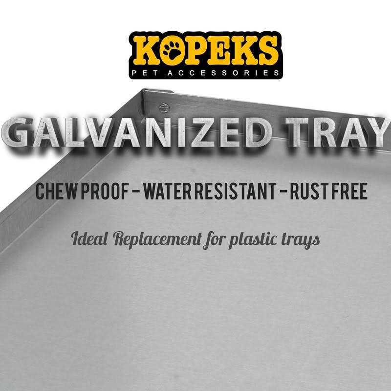 KOPEKS Galvanized Metal Tray for Dog Crates, Pet Kennels, Restaurant Grease Traps, and Floor Protection