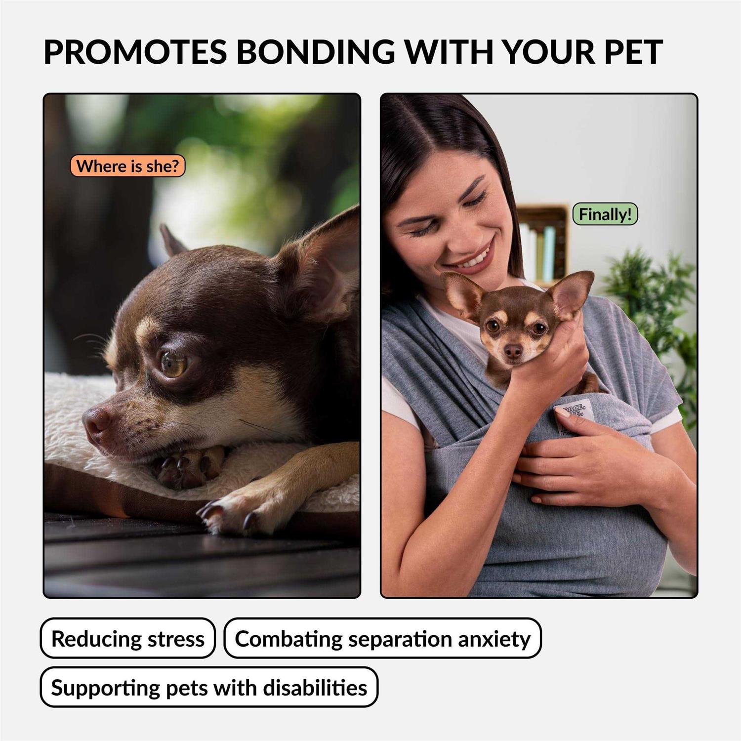 CollarDirect Dog Sling Carrier for Small Dogs Anti-Anxiety Cat Sling