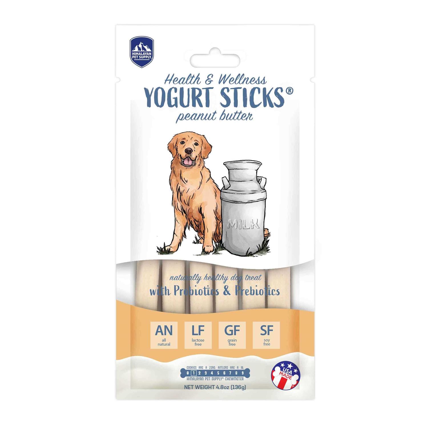 Himalayan Dog Chew Yogurt Sticks Peanut Butter for Dogs, 4.8 oz., Count of 6