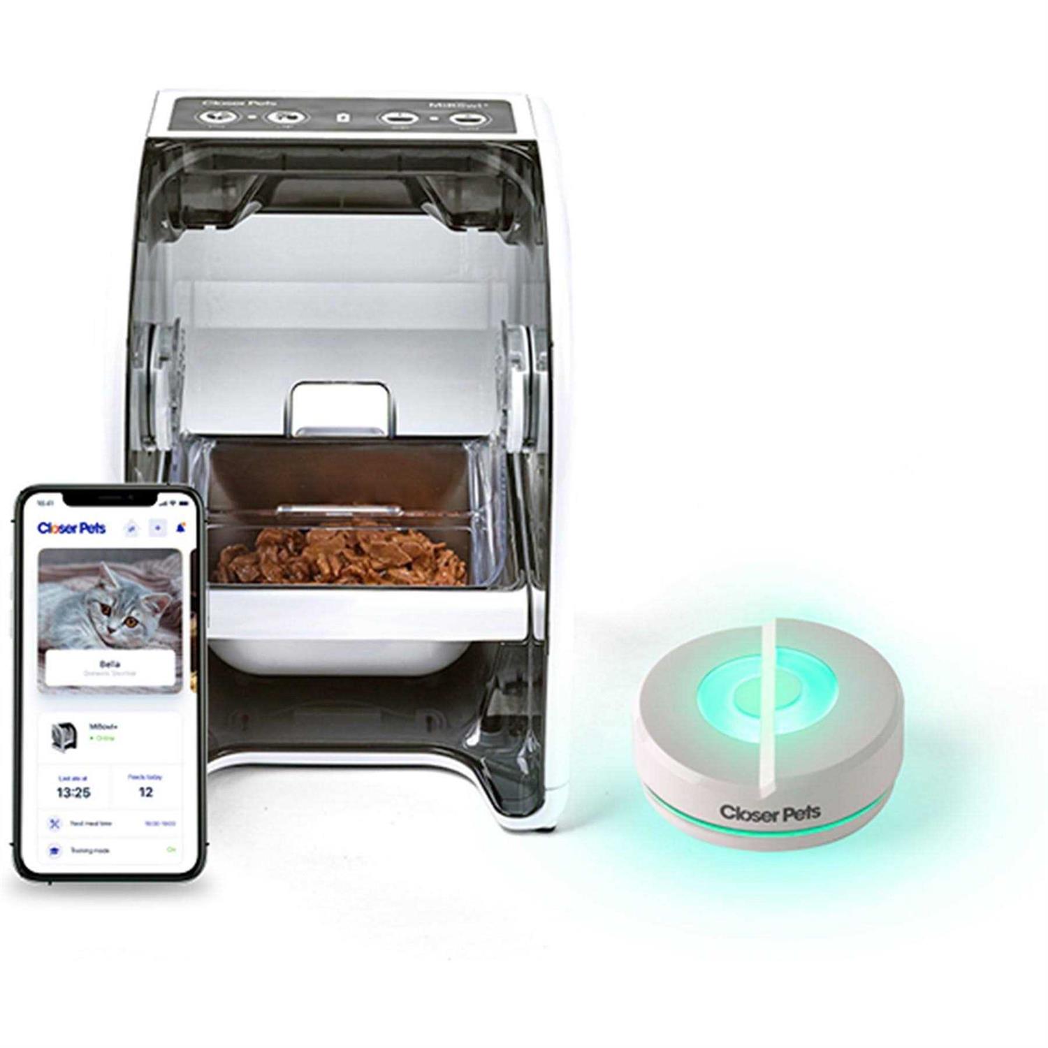 Closer Pets MiBowl + MiHub + Smart Microchip Automatic Small Dog & Cat Feeder