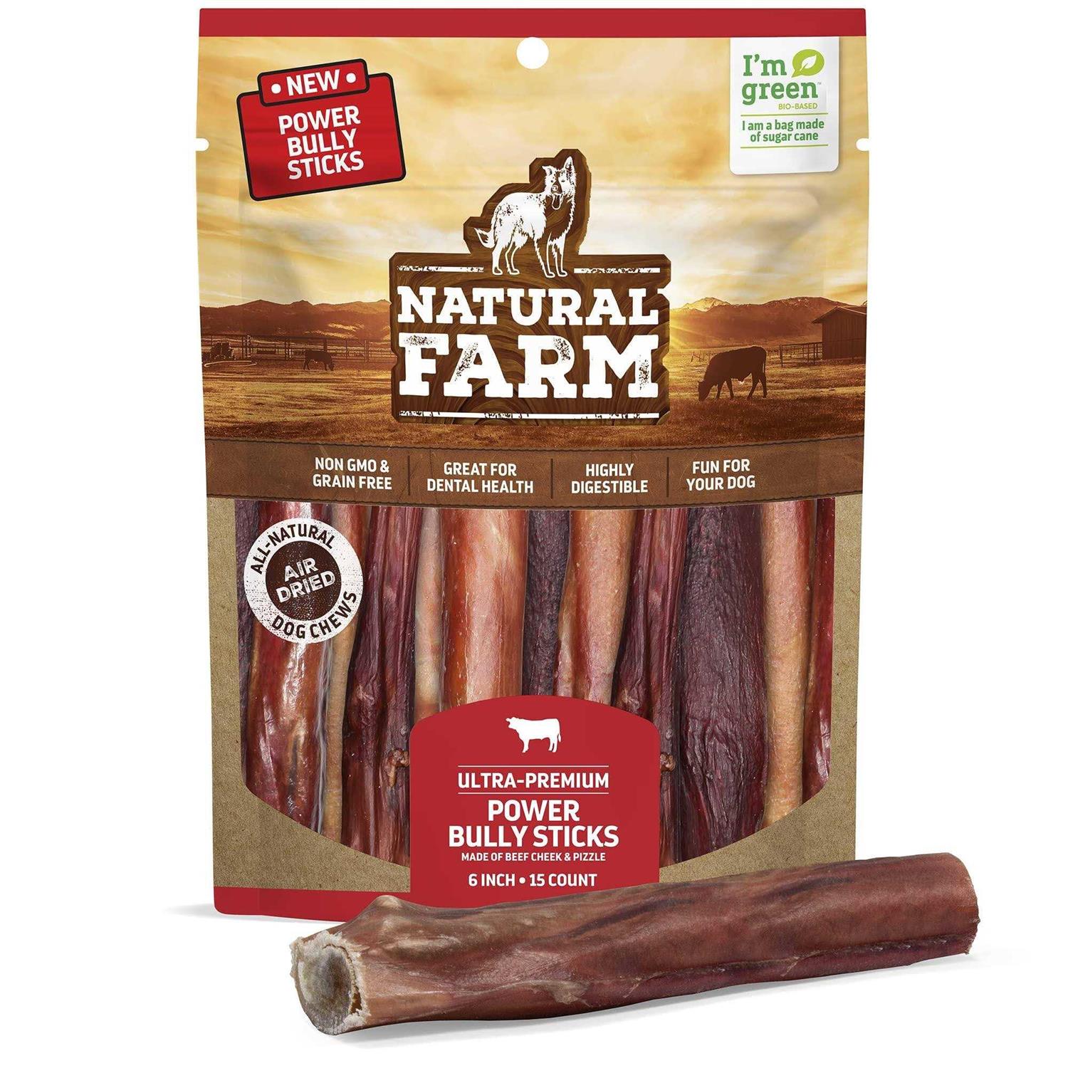 Natural Farm Power Bully Sticks Dog Treats