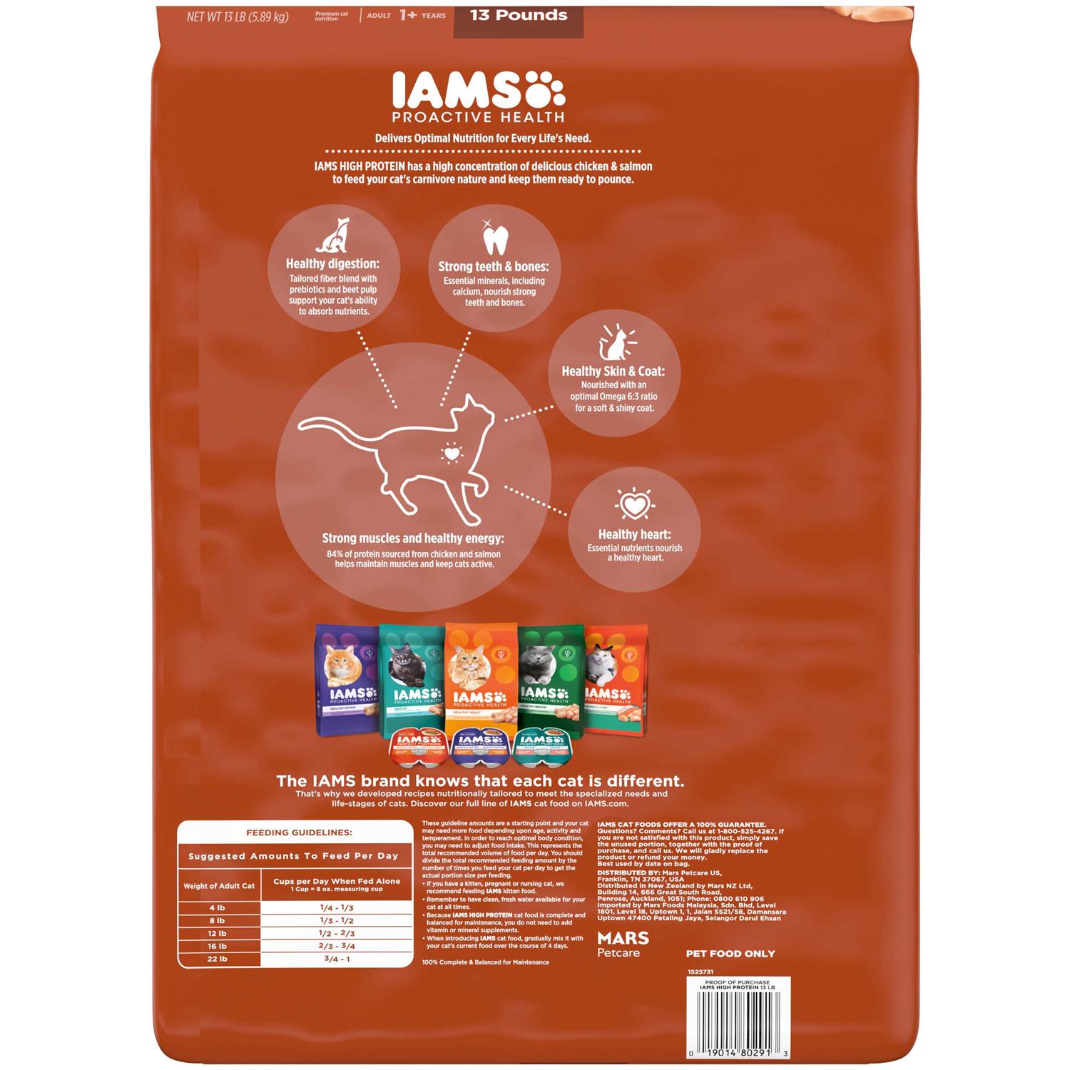 Iams Proactive Health High Protein Adult Dry Cat Food with Chicken & Salmon