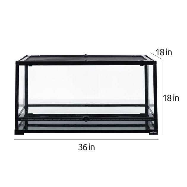 REPTI ZOO Front Double Hinge Door with PVC Background Reptile Glass Terrarium Tank