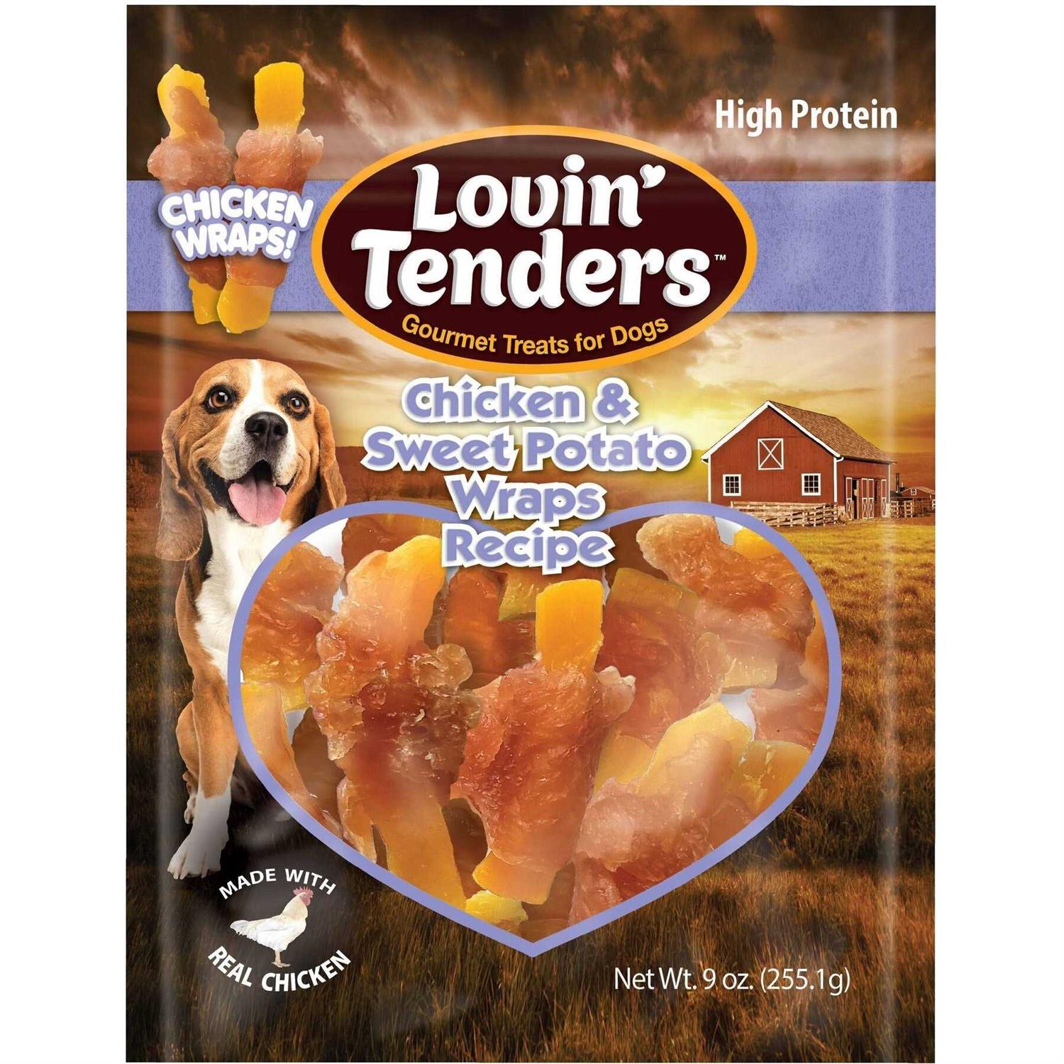 Lovin’Tenders Chicken & Sweet Potato Wraps Recipe Dog Jerky Treat