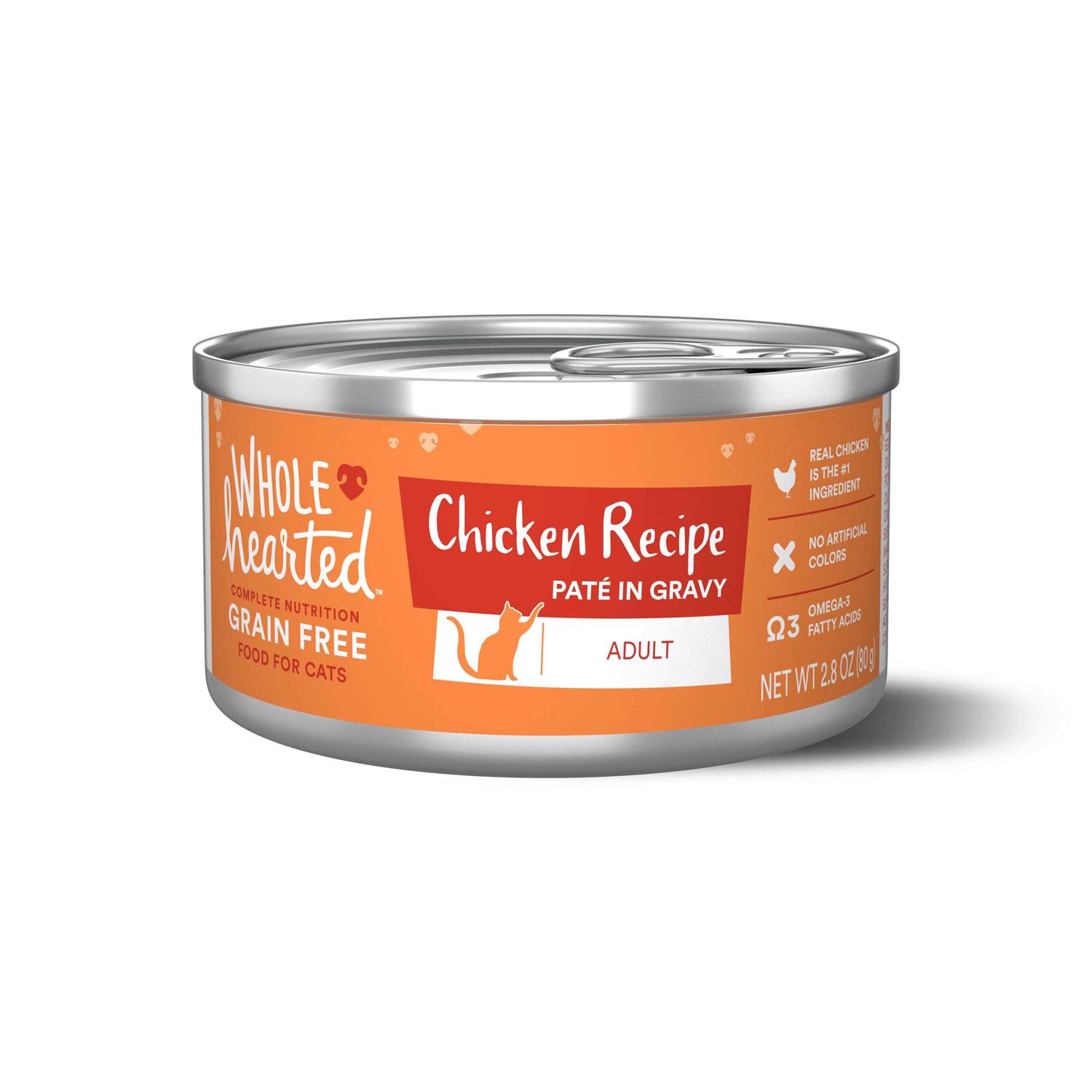WholeHearted Chicken Recipe Pate In Gravy Adult Complete Nutrition Grain Free Food For Cats