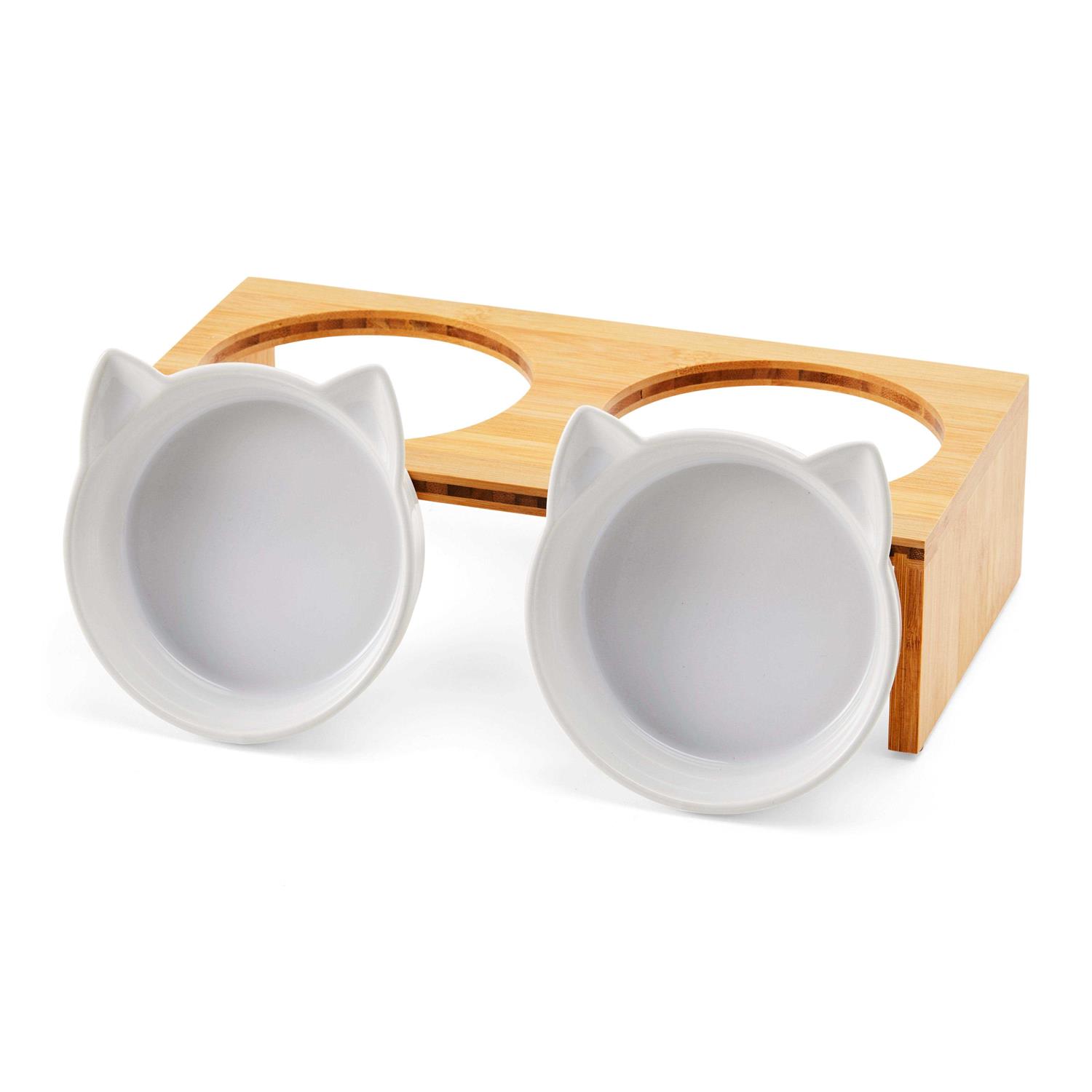 EveryYay Cat Head Double Diner Cat Bowl