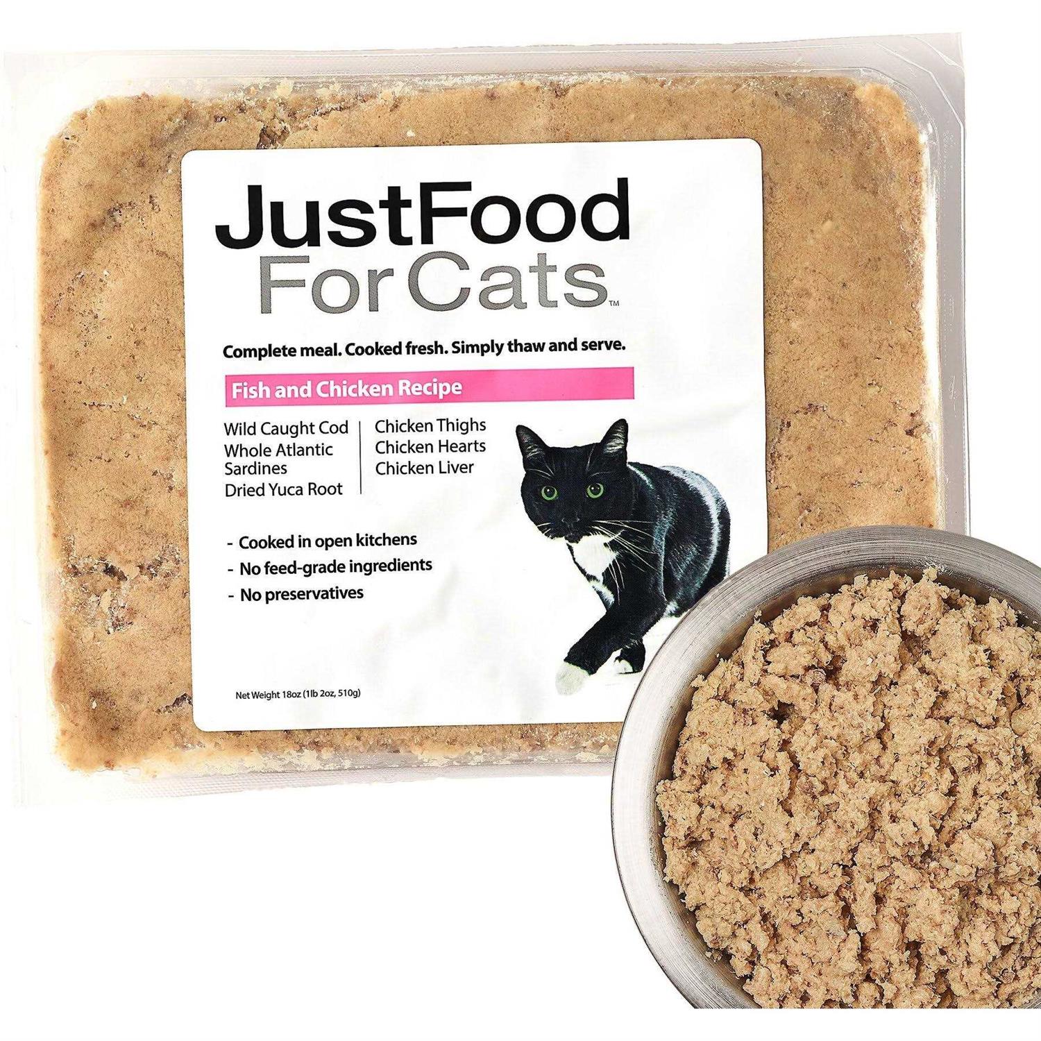 JustFoodForDogs Just Food for Cats Fish & Chicken Recipe Fresh Frozen Cat Food