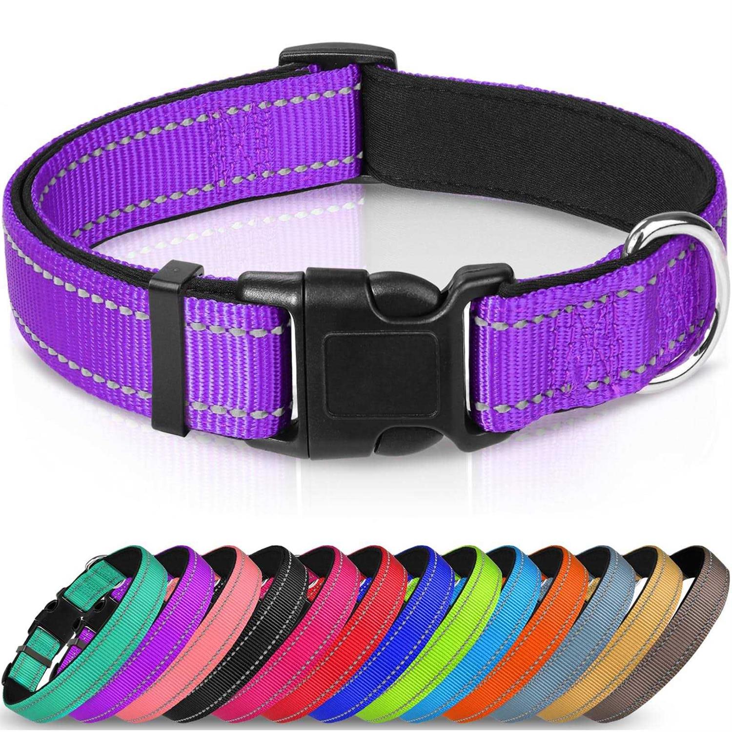 Joytale Reflective Dog Collar,Soft Neoprene Padded Breathable Nylon Pet Collar Adjustable Dogs
