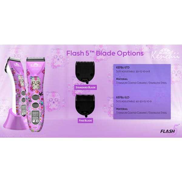 Kenchii Flash5 5-in-1 Digital Cordless Clipper Purple/Skull