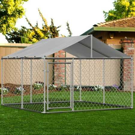 Lzbeitem 10 x 10 ft ( 118 inch x 118 inch x 71 inch ) Outdoor Dog Kennel Outside Large Heavy Duty Shade Dog Pen Playpen Pet Dog Enclosure Crate Dog