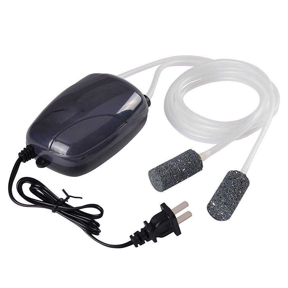 petpetssmart Slient 2 Air Bubble Disk Stone Aerator Aquarium Fish Tank Pond Pump Hydroponic Oxygen with 2M Silicone Tube
