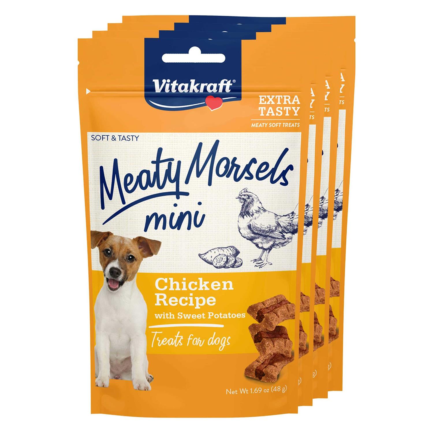 Vitakraft Meaty Morsels Chicken Recipe with Beef & Carrots Dog Treat Mini