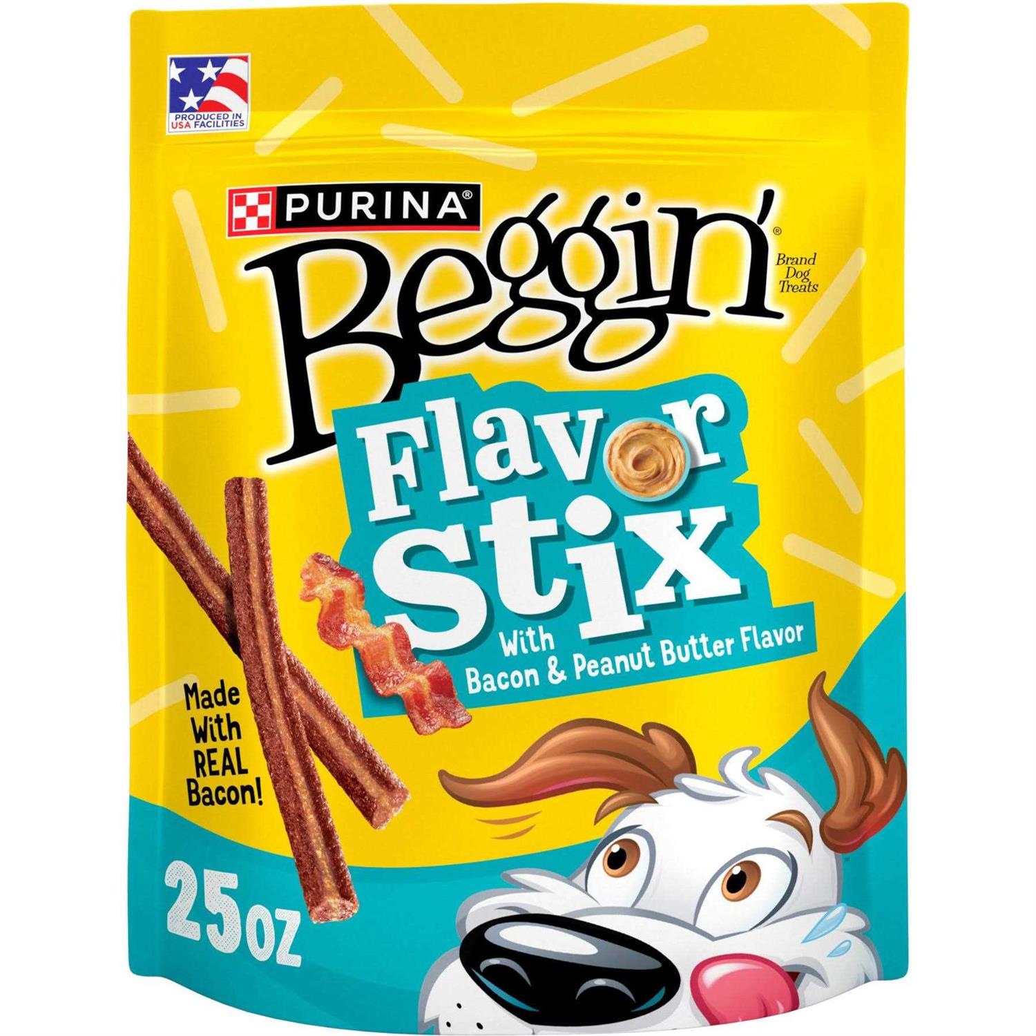 Beggin’ Dog Treat Flavor Stix with Bacon & Peanut Butter Flavor