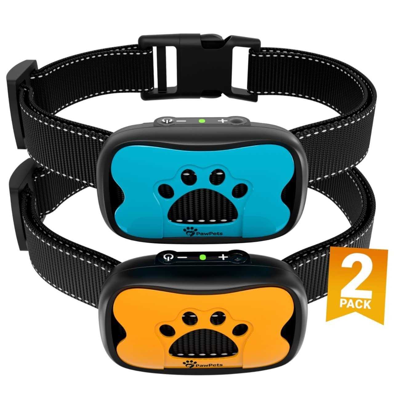 PawPets Anti Bark Collar No Shock Training Dog Collar Humane with Vibration and Sound Barking Collar for Small Medium Large Dogs 5-110lbs