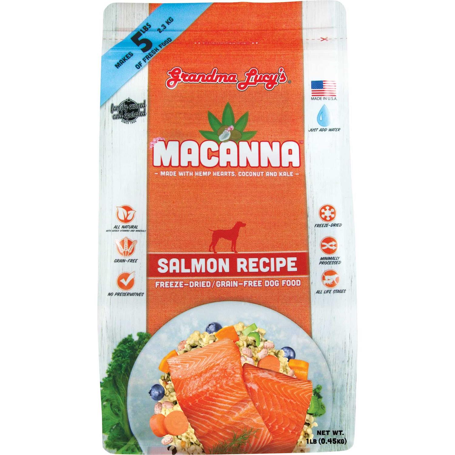 Grandma Lucy’s Grain Free Macanna Salmon Freeze Dried Dog Food