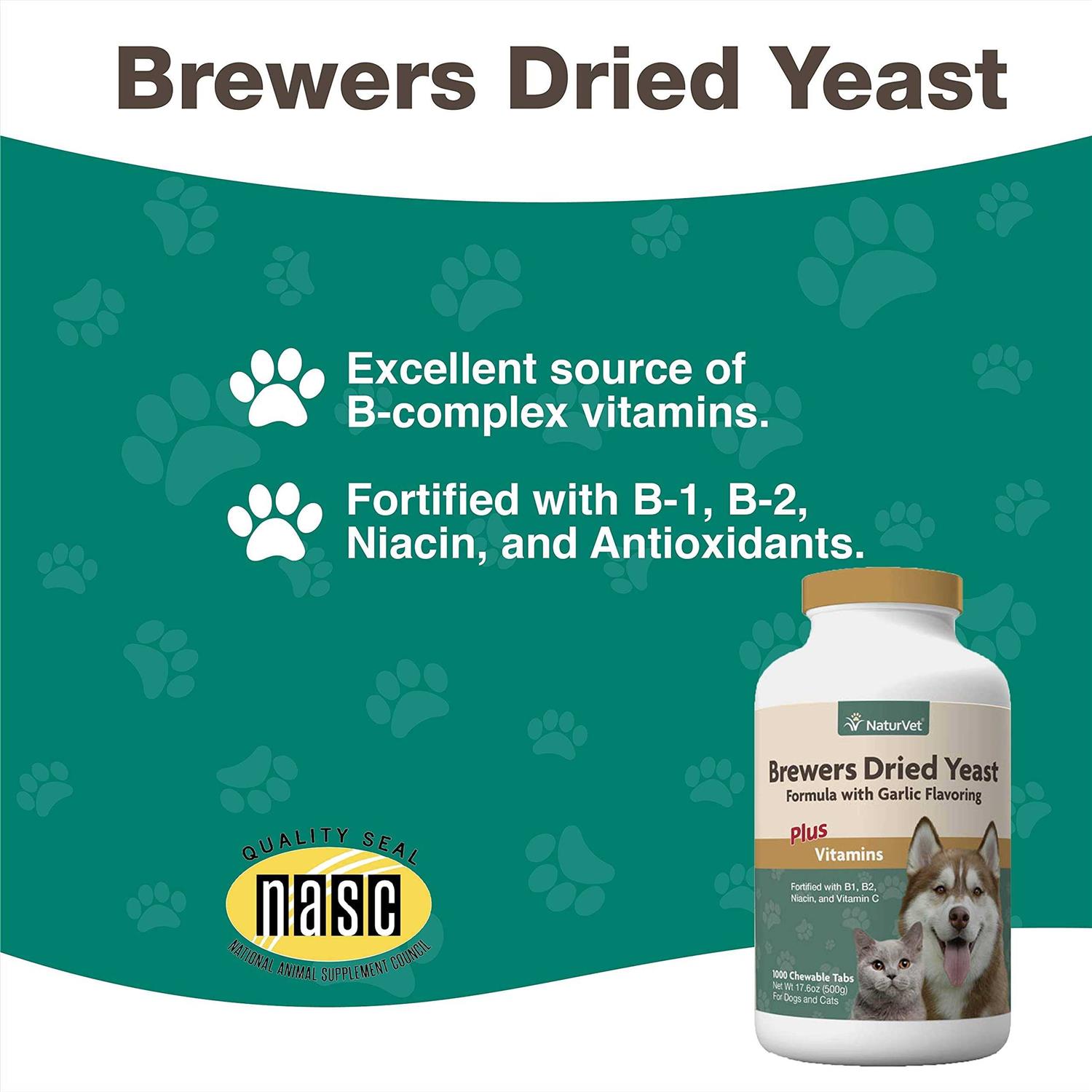 NaturVet Brewer’s Yeast with Garlic 1000 Tablets