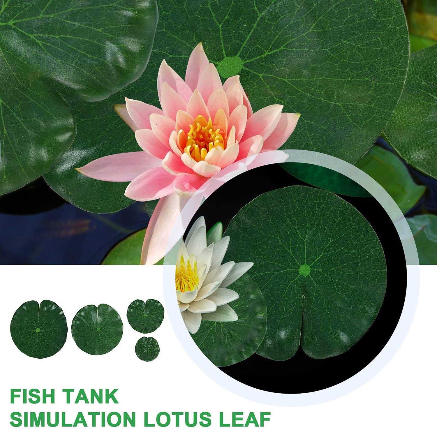 Molain Artificial Lotus Leaves Lily Pads Floating Foam Lotus Leave Realistic Water Lily Pads for Home Garden Ponds Pool Aquarium Fish Tank