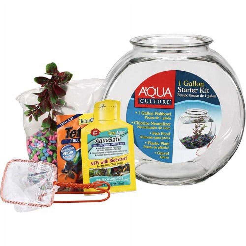 Aqua Culture Glass Fish Bowl with Starter Kit