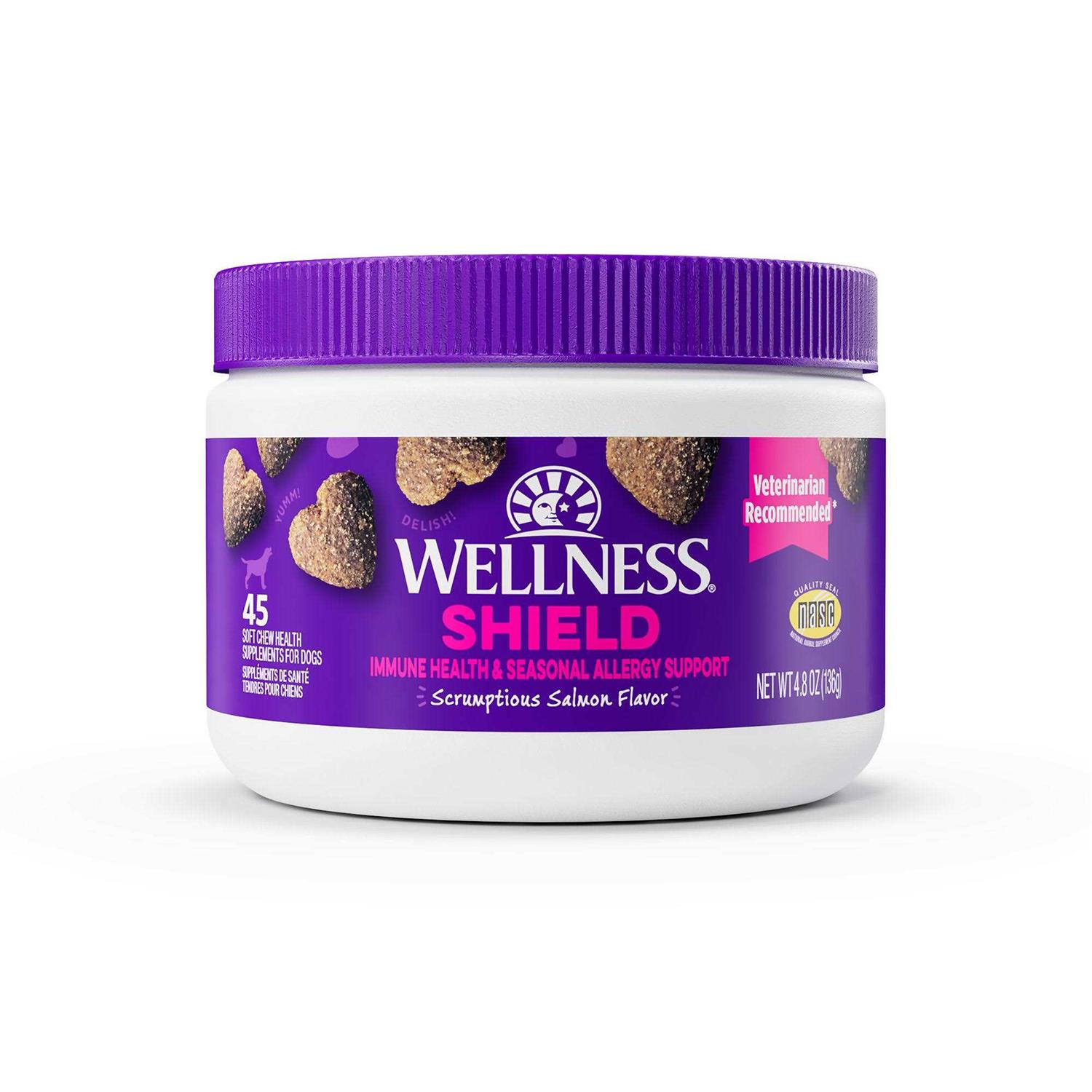 Wellness Salmon Flavored Soft Chew Immune & Allergy Supplements for Dogs