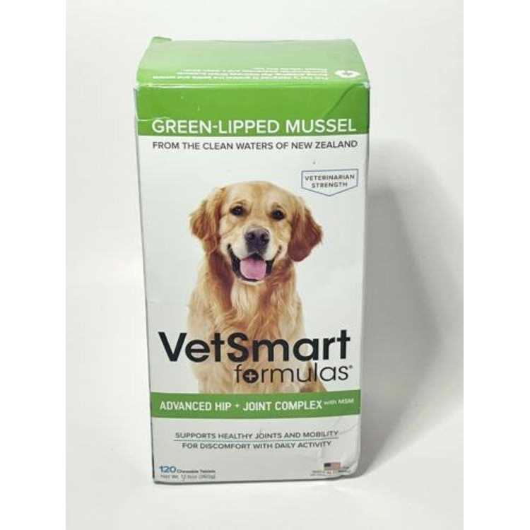 VetSmart Formulas Advanced Hip + Joint Complex with MSM and Green-Lipped Mussel for Dogs