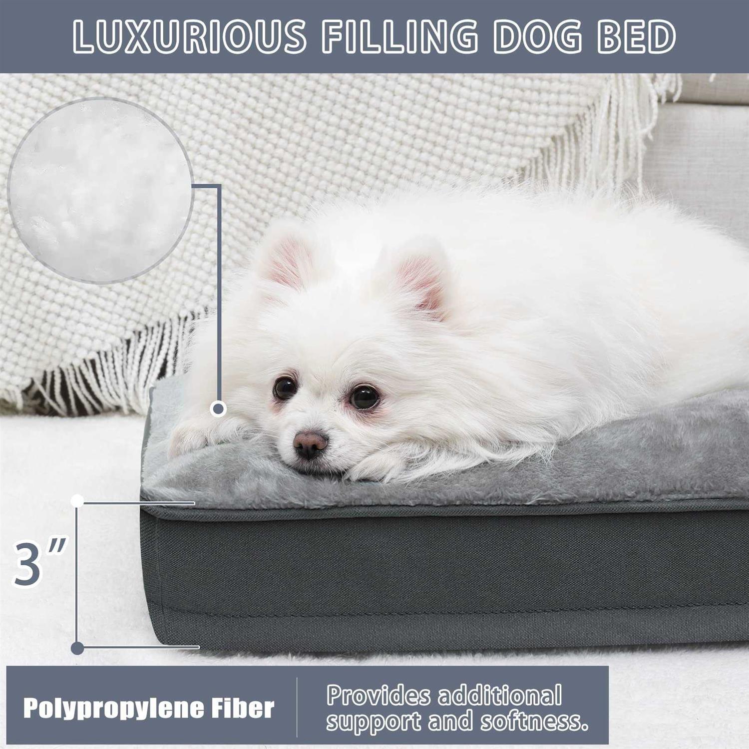 NUPIDA Dog Bed Waterproof Deluxe Plush Dog Beds with Removable Washable Cover Anti-Slip Bottom Pet Sleeping Mattress for Large