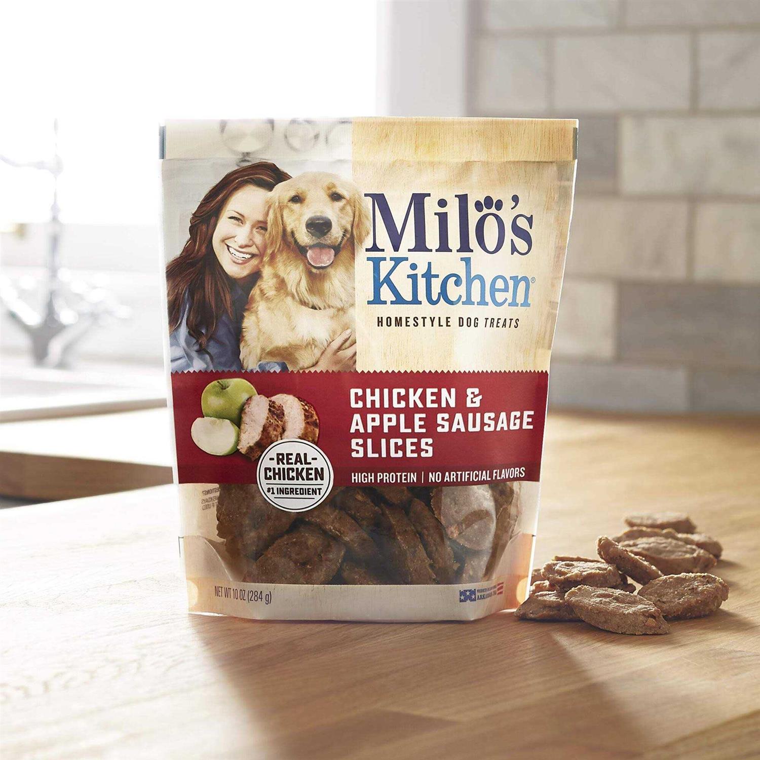 Milo’s Kitchen Chicken & Apple Sausage Slices Dog Treats