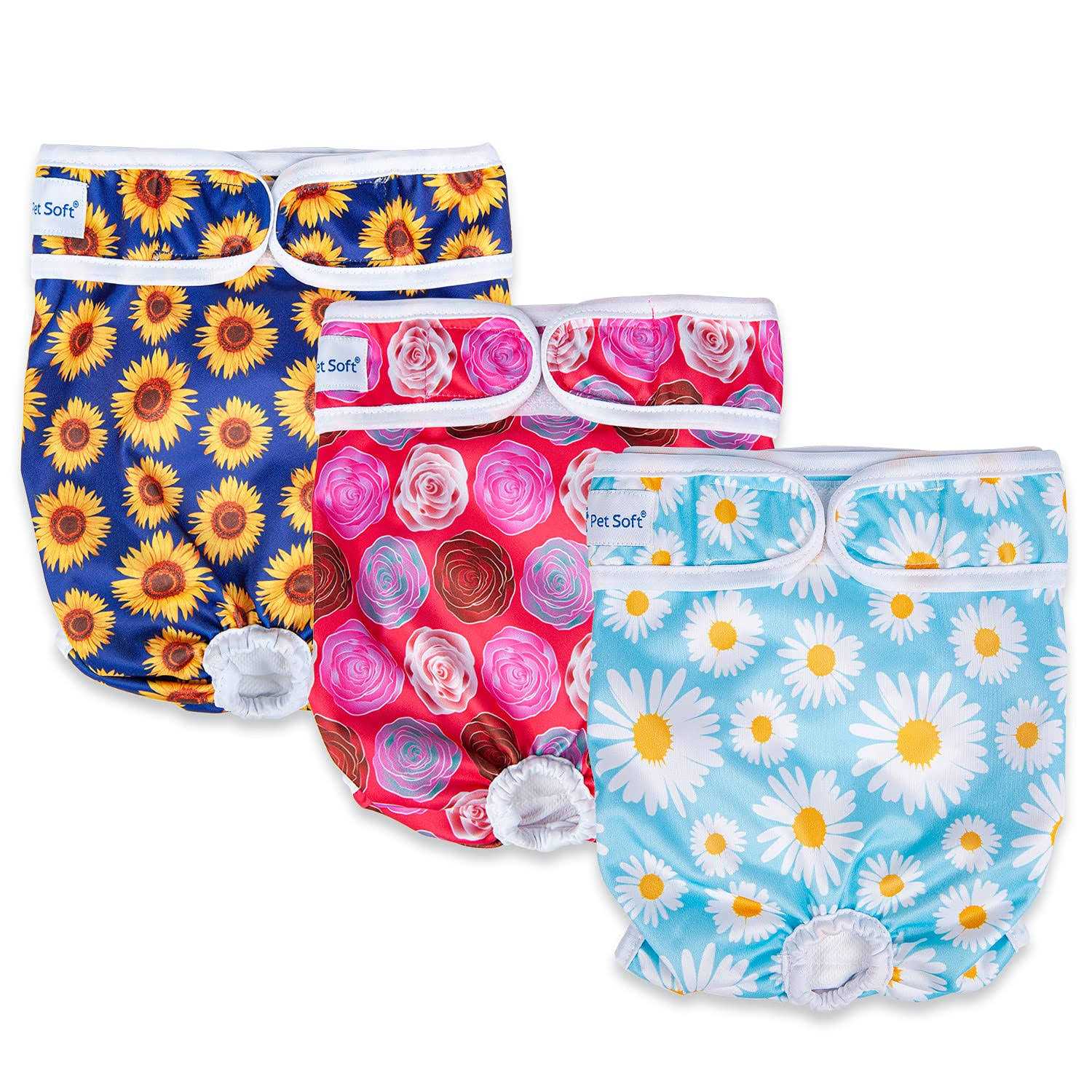 Pet Soft Washable Female Diapers Female Dog Diapers Comfort Reusable Doggy Diapers for Girl Dog in Period Heat
