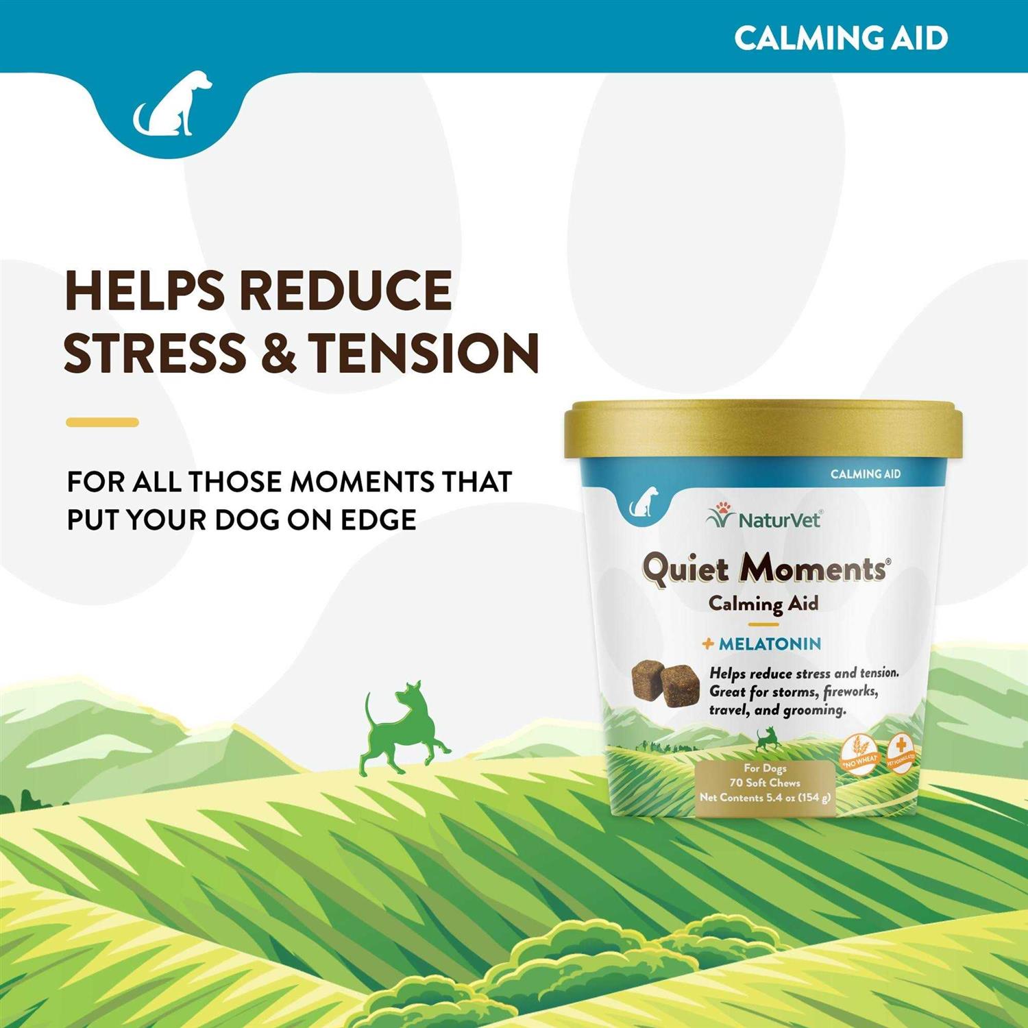 NaturVet Quiet Moments Calming Aid Plus Melatonin Dog Soft Chews