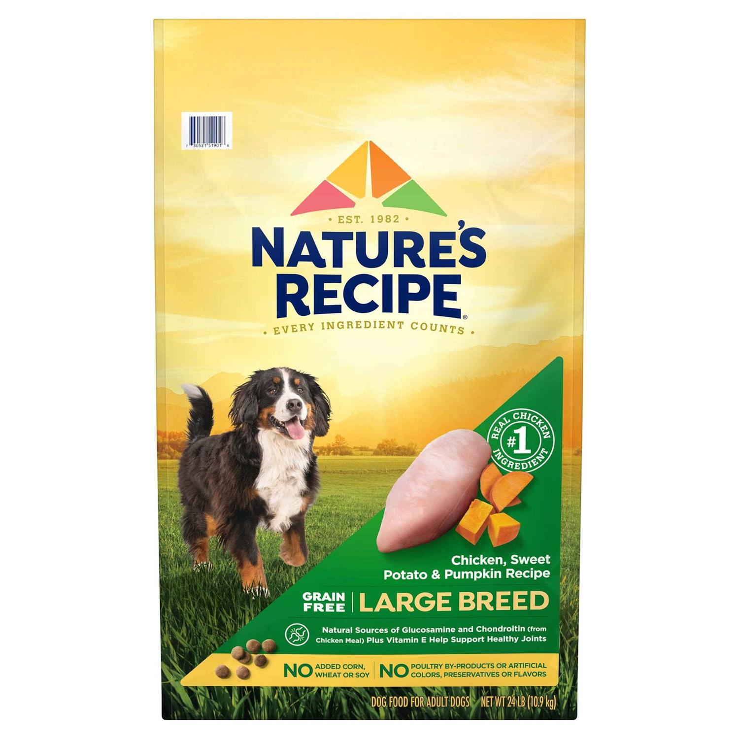 Nature’s Recipe Large Breed Grain-Free Chicken Sweet Potato & Pumpkin Recipe Dry Dog Food