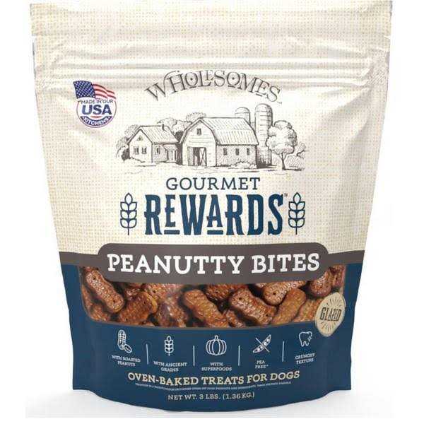 Wholesomes Gourmet Rewards Peanutty Bites Dog Treats