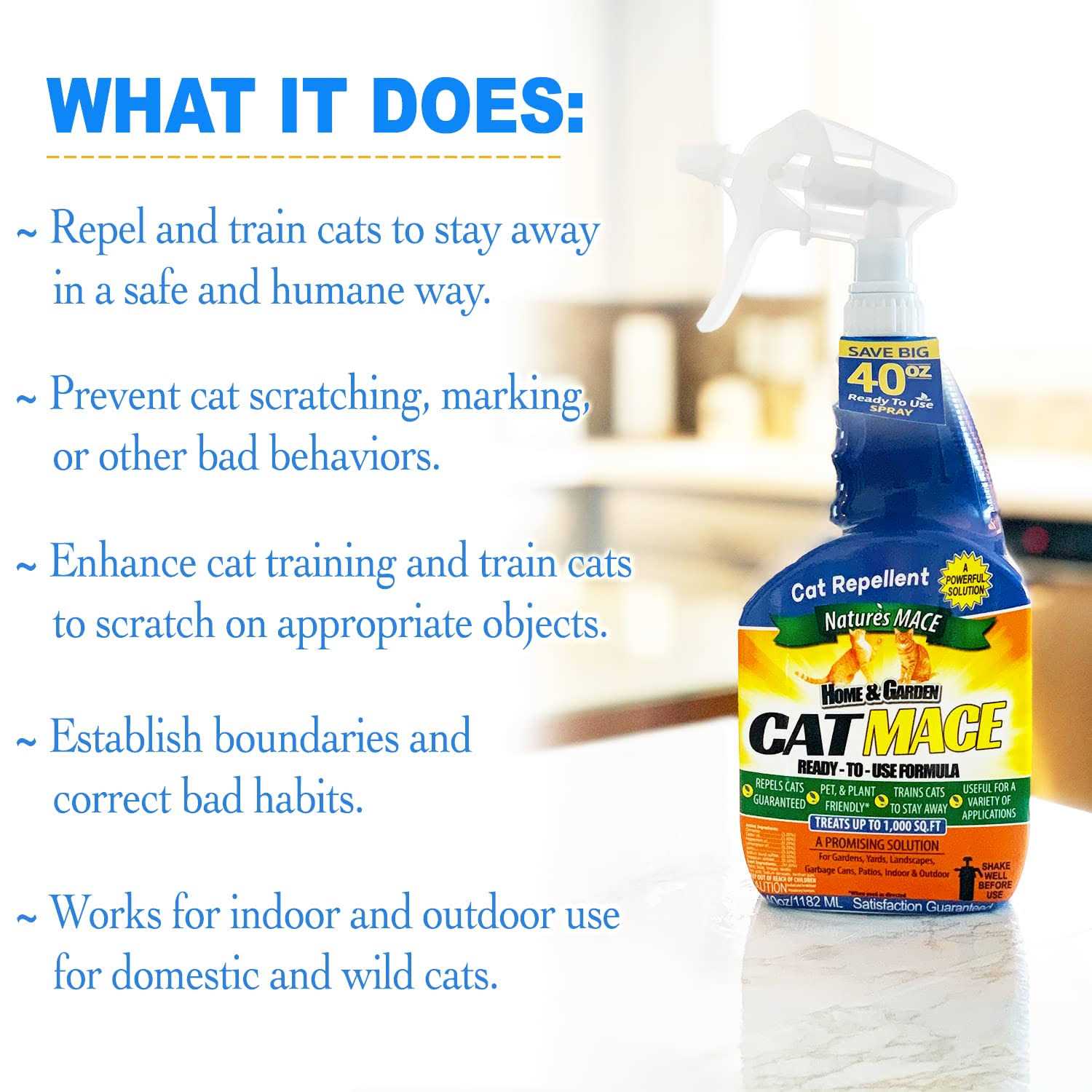 Natures Mace Cat Repellent Ready to Use 40 oz