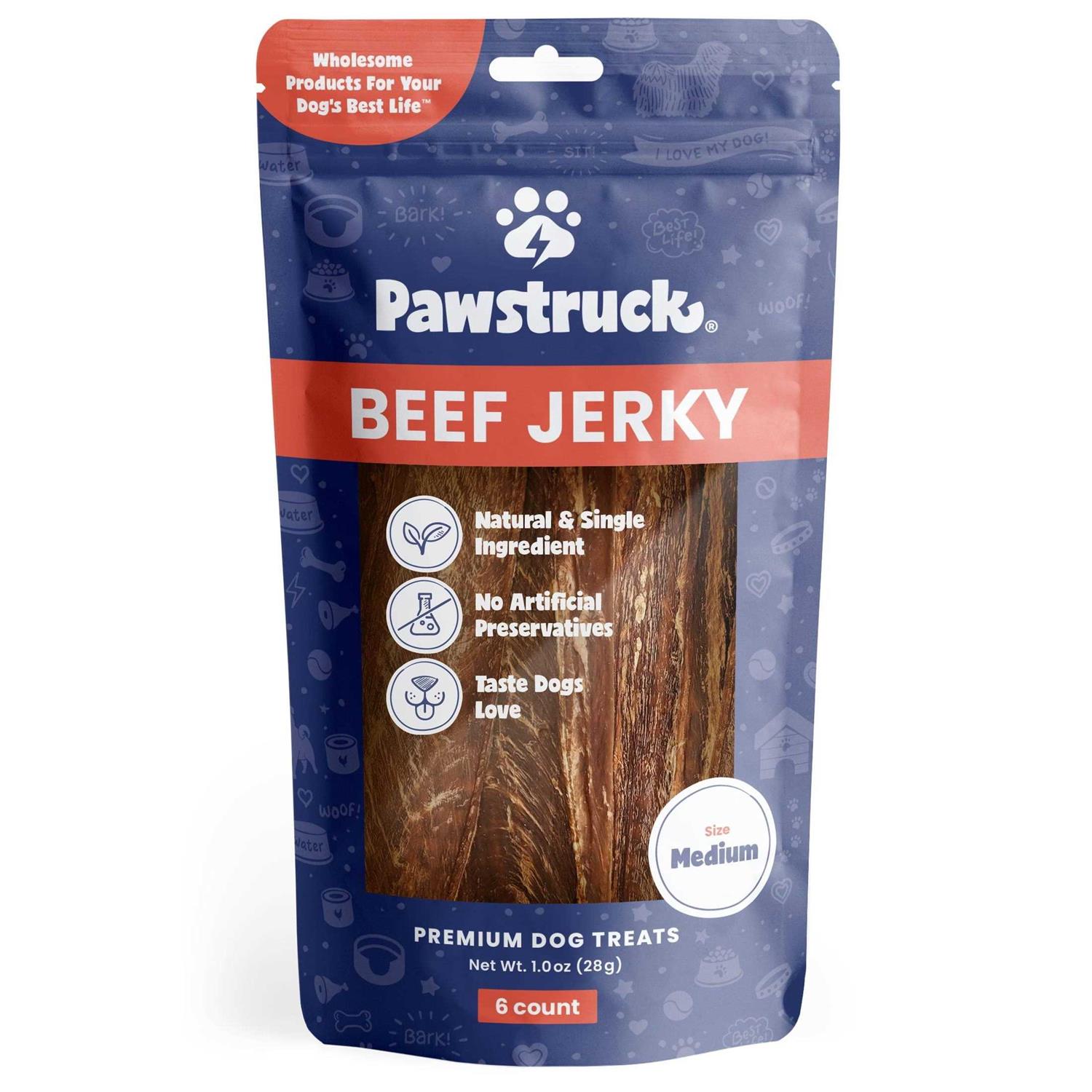 Pawstruck Natural Beef Jerky Dog Chew Treats