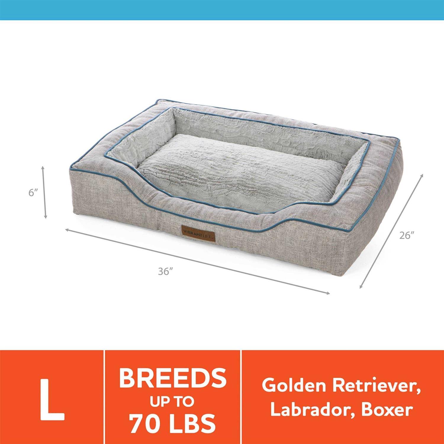 Vibrant Life Bolstered Bliss Mattress Edition Dog Bed