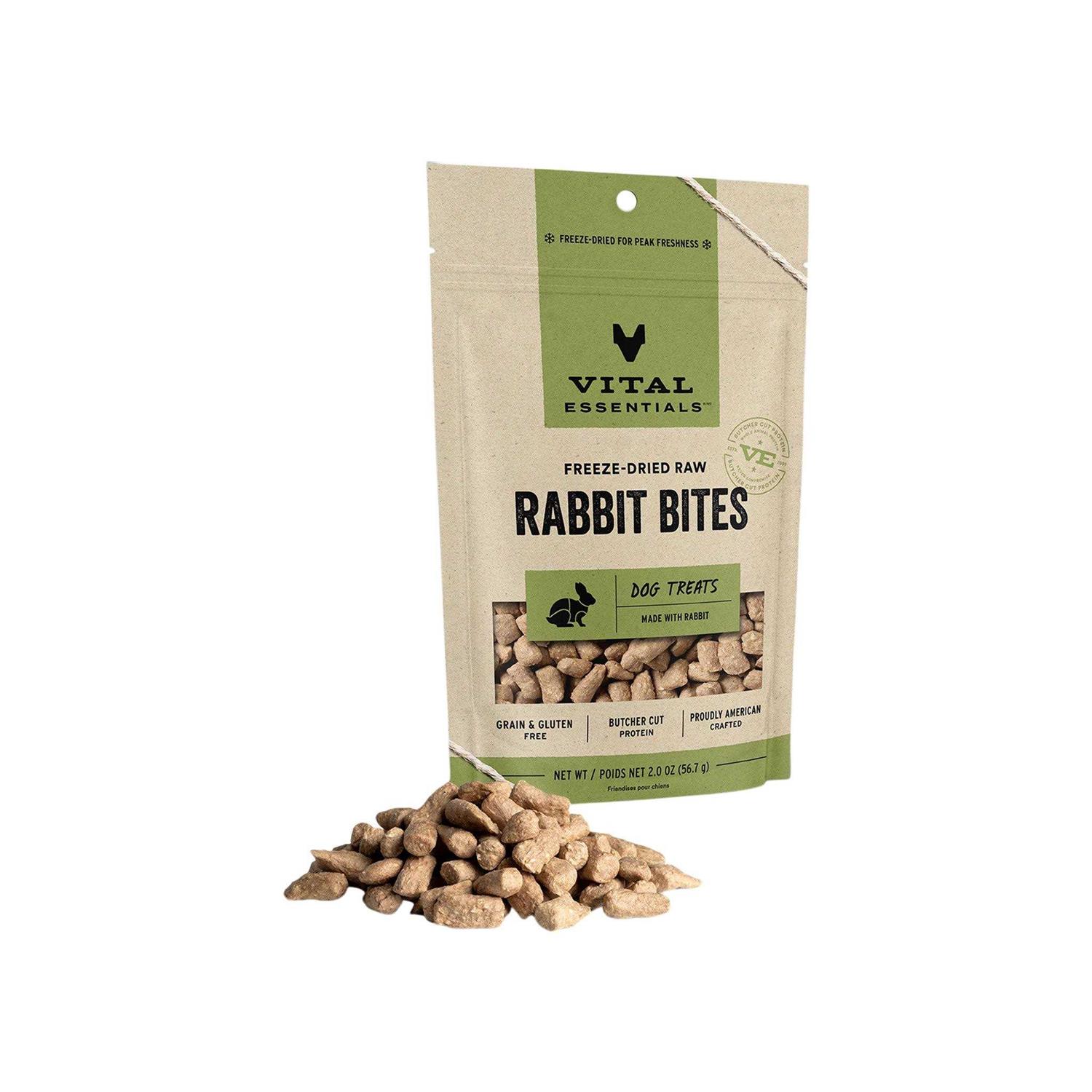 Vital Essentials Freeze-Dried Rabbit Bites Dog Treats
